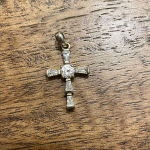 Elegant Cross Pendant with Clear Stones